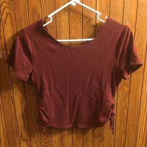 Burgundy crop top